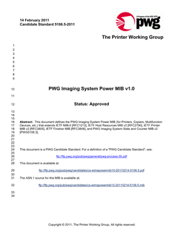 PWG Imaging System Power MIB V1.0 11