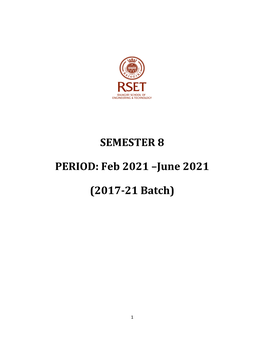 SEMESTER 8 PERIOD: Feb 2021