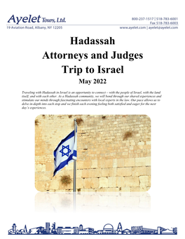 Hadassah Attorneys and Judges Trip to Israel May 2022