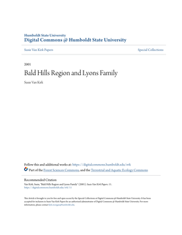 Bald Hills Region and Lyons Family Susie Van Kirk