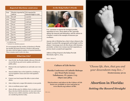 Abortion in Florida: Series Are Available to View and Print At:  Join Or Coordinate Prayer Vigils