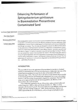 In Bioremediation Phenanthrene Contaminated Sand