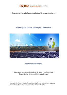 Projeto Para Ilha De Santiago – Cabo Verde