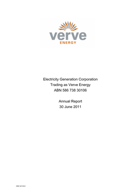 Electricity Generation Corporation Trading As Verve Energy ABN 586 738 30106