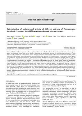 Bulletin of Biotechnology