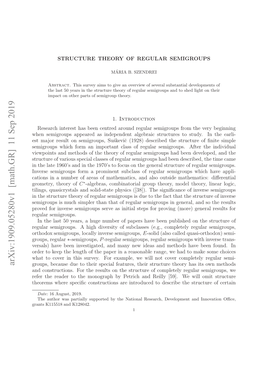 Arxiv:1909.05280V1 [Math.GR] 11 Sep 2019 Eua Eirus Ihdvriyo Ucass(