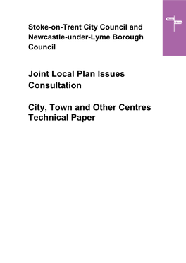 Joint Local Plan Issues Consultation City, Town and Other Centres