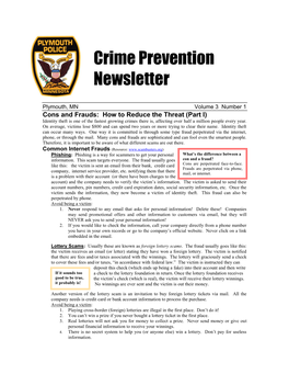 Crime Prevention Newsletter