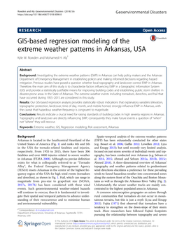 GIS-Based Regression Modeling of the Extreme Weather Patterns in Arkansas, USA Kyle W