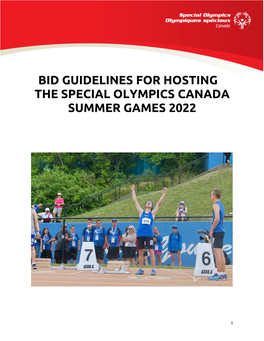 Bid Guidelines for Hosting the Special Olympics Canada Summer Games 2022