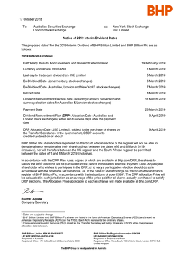 To: Australian Securities Exchange Cc: New York Stock Exchange London Stock Exchange JSE Limited