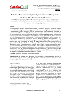 Evaluation of Farms' Sustainability According to Land Tenure In