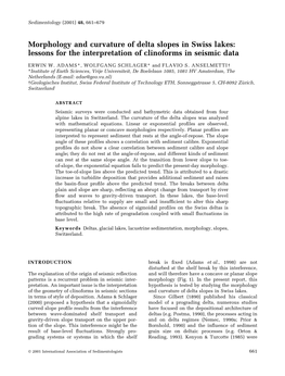 Morphology and Curvature of Delta Slopes in Swiss Lakes: Lessons for the Interpretation of Clinoforms in Seismic Data