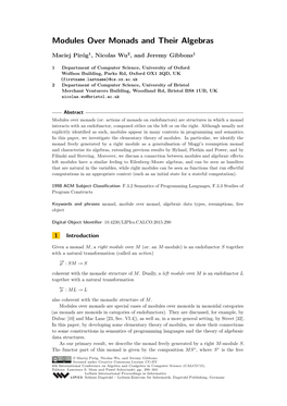 Modules Over Monads and Their Algebras