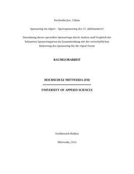 Bachelorarbeit Hochschule Mittweida