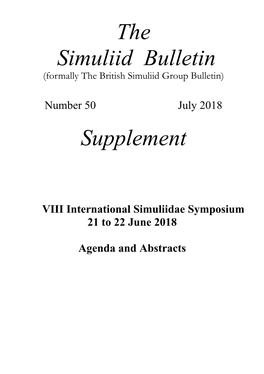 The Simuliid Bulletin Supplement