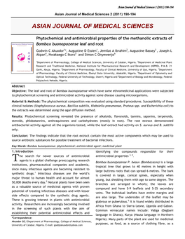 Phytochemical and Antimicrobial Properties of the Methanolic