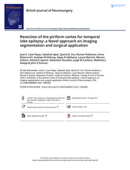 Resection of the Piriform Cortex for Temporal Lobe Epilepsy: a Novel Approach on Imaging Segmentation and Surgical Application