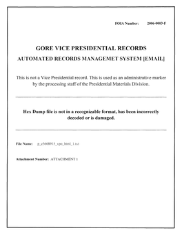 Gore Vice Presidential Records Automated Records Managemet System [Email]