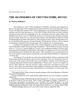 The Skydmores of Chettiscombe, Devon