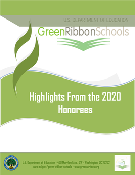 U.S. Department of Education Green Ribbon Schools 2020 Highlights