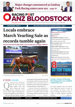Locals Embrace March Yearling Sale As Records Tumble Again | 2 | Wednesday, March 17, 2021