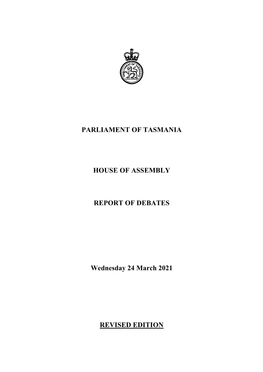 House of Assembly Wednesday 24 March 2021