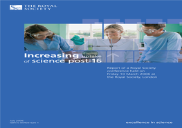 Increasing Uptake of Science Post-16