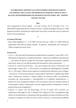 Accordo Di Servizio Per L'hub Di Fatturazione Elettronica