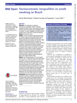 Socioeconomic Inequalities in Youth Smoking in Brazil