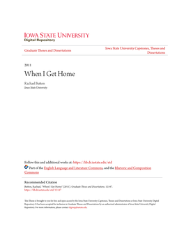 When I Get Home Rachael Button Iowa State University