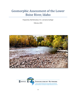 Geomorphic Assessment of the Lower Boise River, Idaho