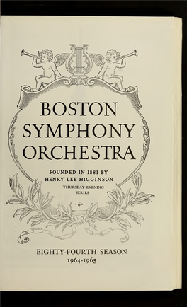 Boston Symphony Orchestra Concert Programs, Season 84, 1964-1965, Trip