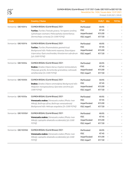 Price List of GUINEA-BISSAU (Guiné-Bissau) 12 07 2021 Code