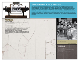 1985 Sundance Film Festival Awards Jurors