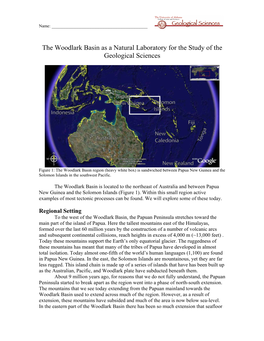 The Woodlark Basin As a Natural Laboratory for the Study of the Geological Sciences