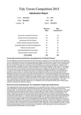 Tidy Towns Competition 2015