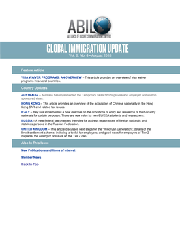 ABIL Global Immigration Update