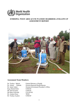 Ethiopia: West Arsi Acute Watery Diarrhoea Follow-Up Assessment Report