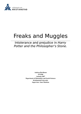 Freaks and Muggles Intolerance and Prejudice in Harry Potter and the Philosopher’S Stone