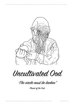 Free Doctor Who Fan Art Colouring Pages by Nat Titman, Creative Commons Attribution Licensed, Not for Commercial Use