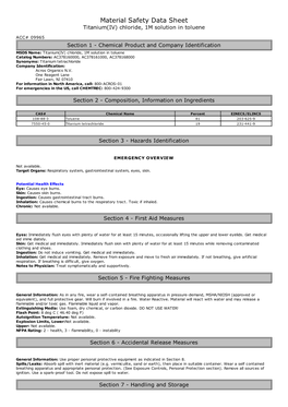 Material Safety Data Sheet