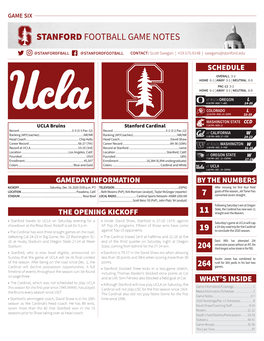 Stanford Football Game Notes