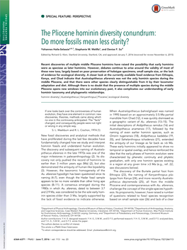 The Pliocene Hominin Diversity Conundrum: Do More Fossils Mean Less Clarity?