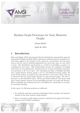 Random Graph Prototypes for Noisy Biometric Graphs