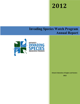 Invading Species Watch Program Annual Report