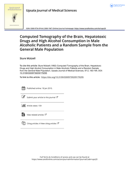 Computed Tomography of the Brain, Hepatotoxic Drugs and High Alcohol Consumption in Male Alcoholic Patients and a Random Sample from the General Male Population