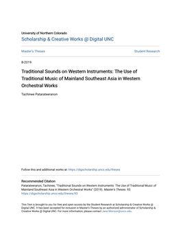 The Use of Traditional Music of Mainland Southeast Asia in Western Orchestral Works