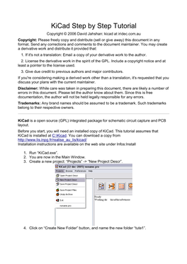 Kicad Step by Step Tutorial