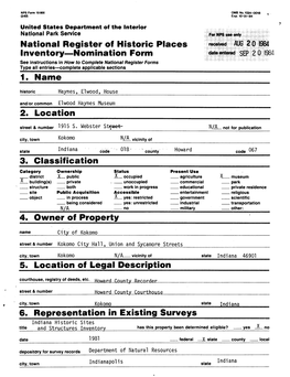 National Register of Historic Places Inventory—Nomination Form 1